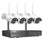 Hiseeu WK-4HB615 5MP WiFi CCTV Camera Security System Kit 10CH NVR Recorder IR Night Vision Bullet Camera Set Draadloze