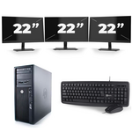 HP Z210 CMT workstation Tower - Intel Core i5-2e Generatie - 8GB RAM - 240GB SSD - Windows 10 + 3x 22 inch Monitor