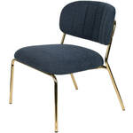 Viken fauteuil donkerblauw/goud