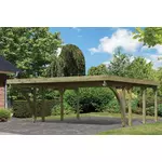 Karibu | Dubbele Carport Classic 2 | Variant C met PVC Dakplaten